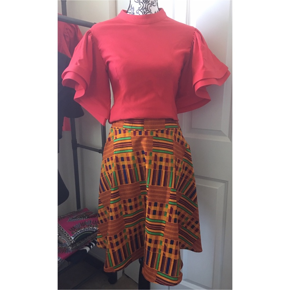 Kente Print Circle Skirt